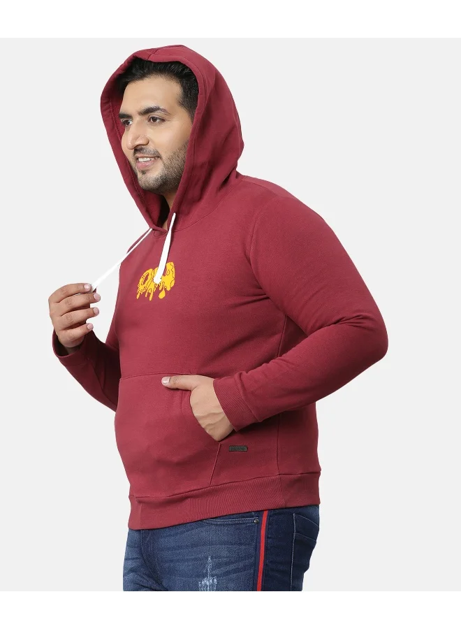 Instafab Plus Instafab Plus Men's Wine Red Dripping On Hoodie