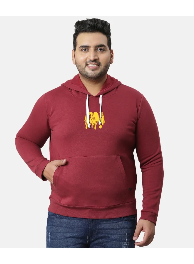 Instafab Plus Instafab Plus Men's Wine Red Dripping On Hoodie