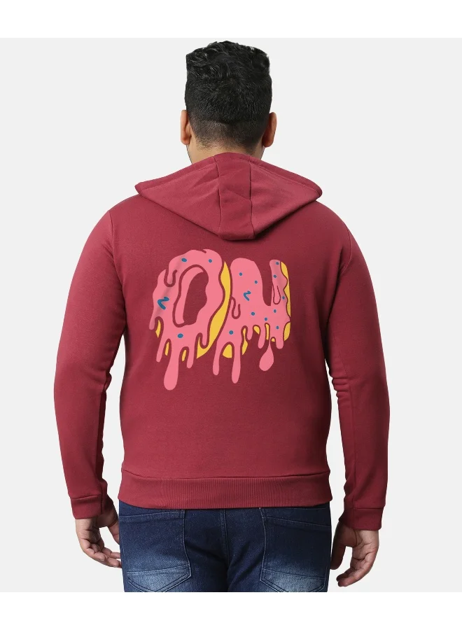 Instafab Plus Instafab Plus Men's Wine Red Dripping On Hoodie