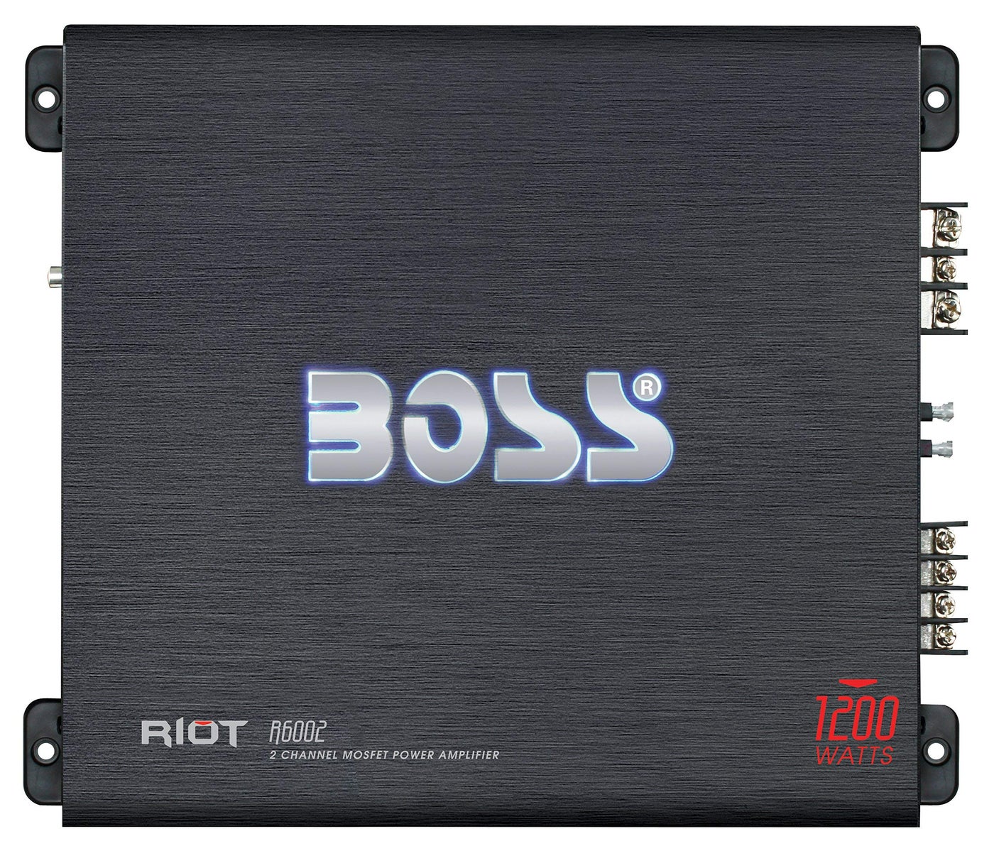 BOSS Audio Systems R1002 Riot Series Car Stereo Amplifier - 200 High Output, 2 Channel, Class A/B, 2/4 Ohm Stable, Low/High Level Inputs, Full Range, Use With Subwoofer