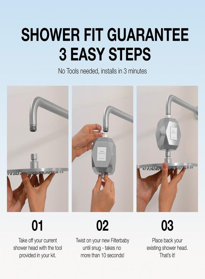 Filterbaby Diamond Series Shower Filter, Expert Developed Premium Water Filter for Skin & Hair, Lab Tested to Reduce up to 99% Chlorine, Chloramine & Impurities,Eco Friendly Long Lasting Design,Chrome - Image 5