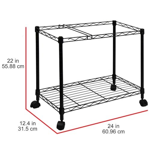 Oceanstar Portable 1-Tier Metal Rolling File Cart, Black,24 in - Image 4