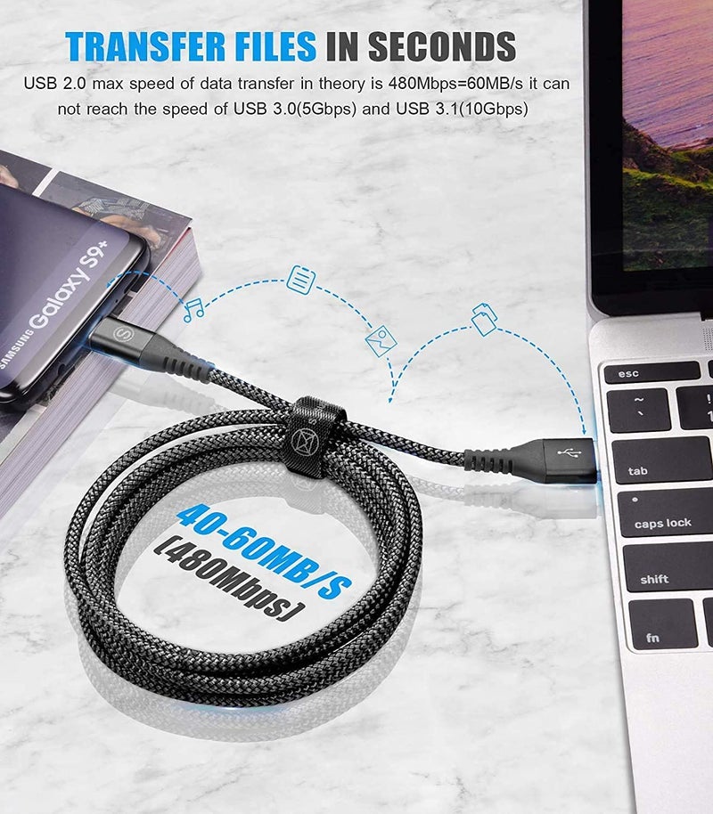 sweguard Experience optimized build USB C Kabel 3.1A [2Stück 2m]Schnellladung,USB C Nylon Ladekabel Schnellladekabel Light durable upgraded substance - Image 5