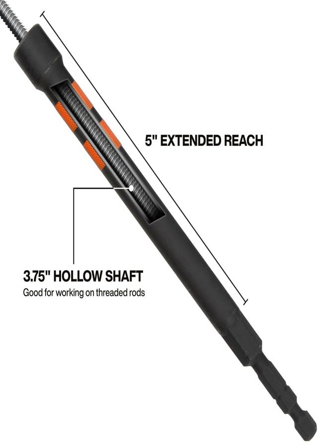 Klein Tools 32940 SAE Magnetic Hollow Impact Nut Drivers Set, 6-Piece Color Coded Hollow Power Nut Driver with Extended Reach, 6 SAE Sizes - Image 4