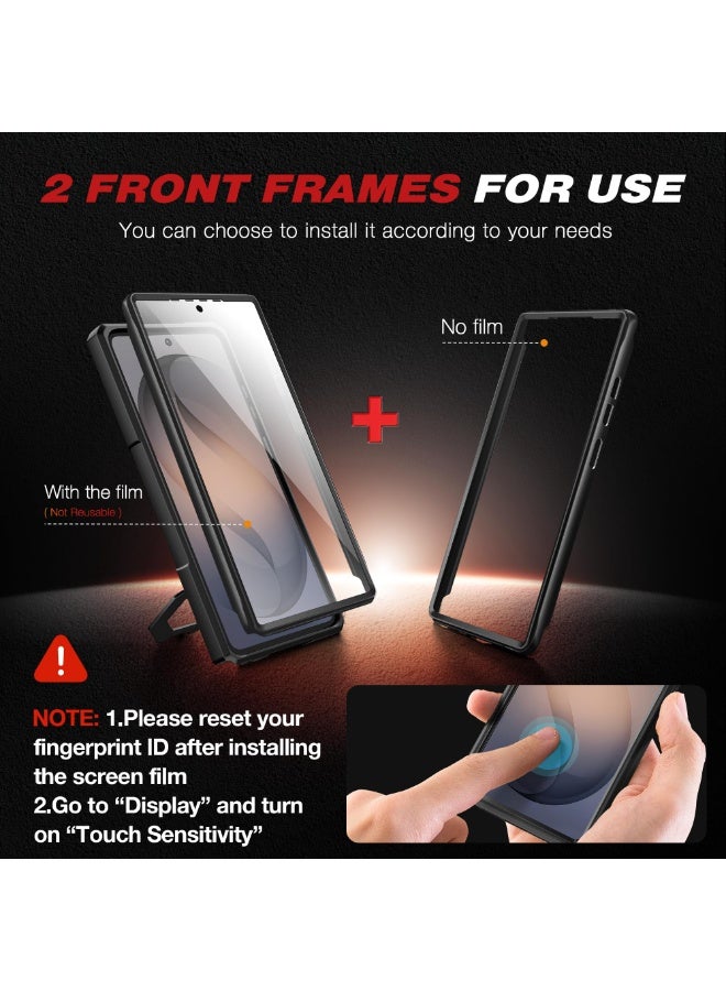 TONGATE Magnetic Stand for Samsung Galaxy S26 Ultra Case, Compatible with Magsafe, [Camera Cover & 2 Front Frames][Military Drop Protection] S26 Ultra Case Built-in Screen Protector & Belt Clip, Black - Image 5
