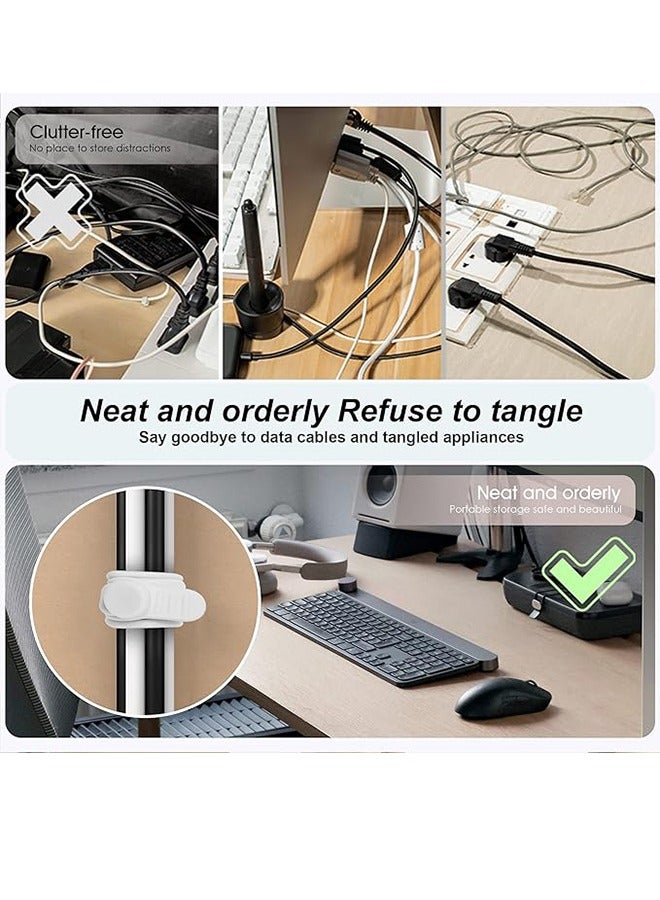 24 Pieces Silicone Cable Tie Organizer For Bundling Headphones, Phone Chargers, Computer Cords, Reusable Cable Tie Organizer For Home, Office, Kitchen, School (4 Colors)  - Image 5