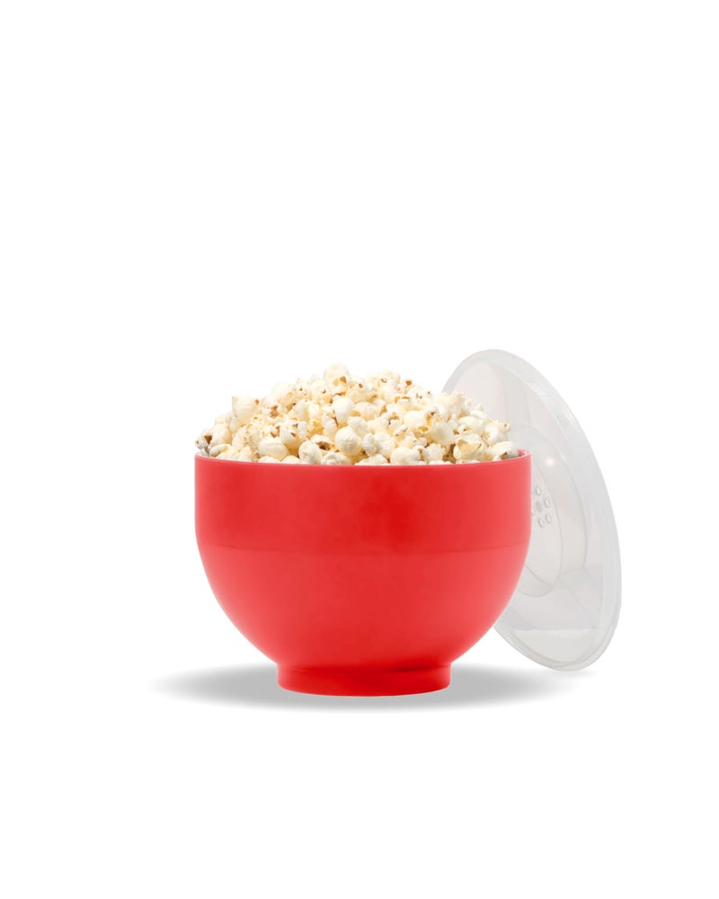 WP W&P Microwave Silicone Popper Maker | Red | Collapsible Bowl w/Built in Measuring, BPA, Eco-Friendly, Waste Free, 9.3 Cups of Popped Popcorn - Image 1