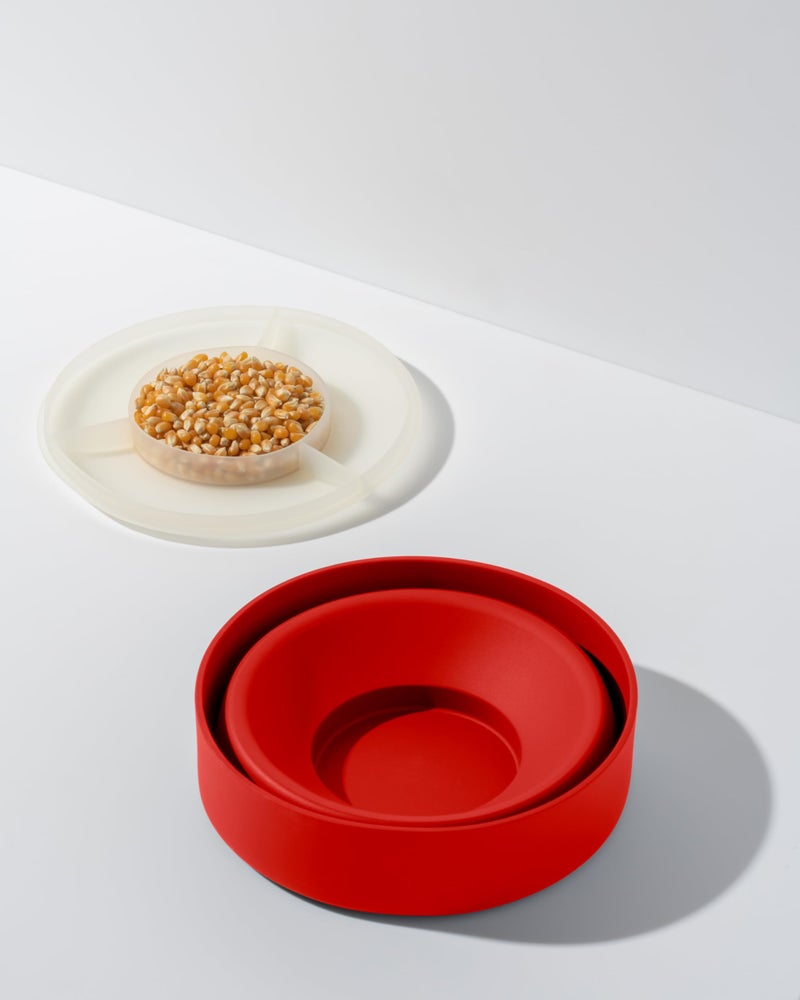 WP W&P Microwave Silicone Popper Maker | Red | Collapsible Bowl w/Built in Measuring, BPA, Eco-Friendly, Waste Free, 9.3 Cups of Popped Popcorn - Image 2
