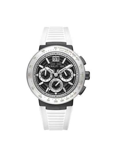 CERRUTI 1881 Men's Filiano 42mm Black Dial Silicone Strap Multifunction Watch For Men