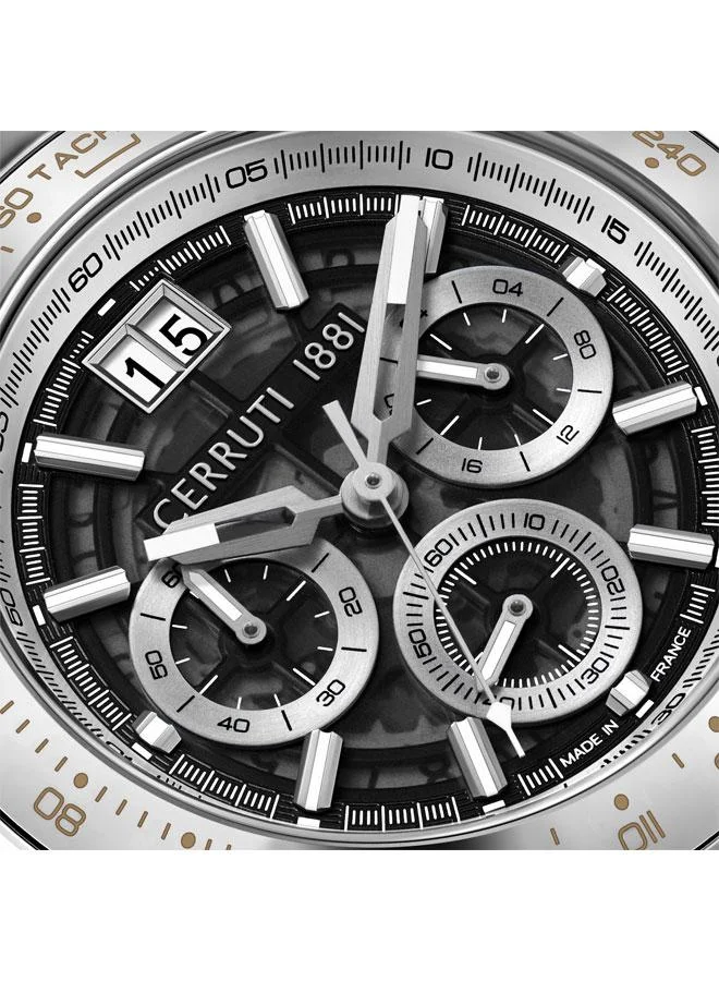 CERRUTI 1881 white Men's Filiano 42mm Black Dial Silicone Strap Multifunction Watch For Men for Men | Best Price UAE