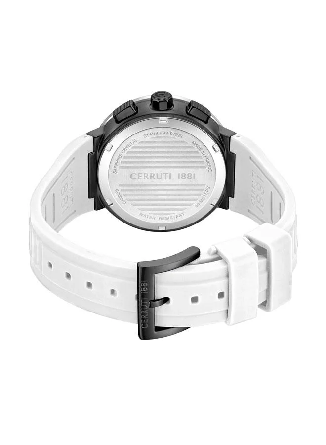 CERRUTI 1881 white Men's Filiano 42mm Black Dial Silicone Strap Multifunction Watch For Men for Men | Best Price UAE