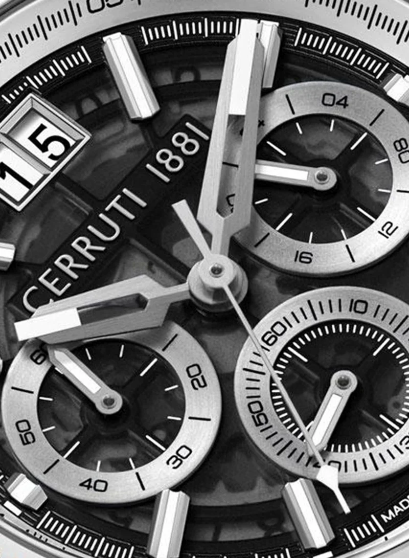 CERRUTI 1881 white Men's Filiano 42mm Black Dial Silicone Strap Multifunction Watch For Men for Men | Best Price UAE