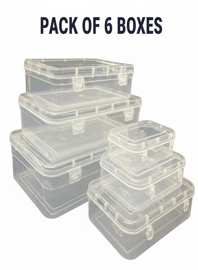 URBAA Small Storage Boxes container with Lock Lid,Jewellery Case Organiser(PUREPACK234567), (Size No. -2,3,4,5,6,7) Set Of 6 boxes - Image 4