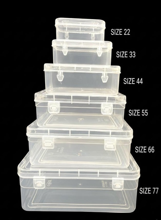 URBAA Small Storage Boxes container with Lock Lid,Jewellery Case Organiser(PUREPACK234567), (Size No. -2,3,4,5,6,7) Set Of 6 boxes - Image 3
