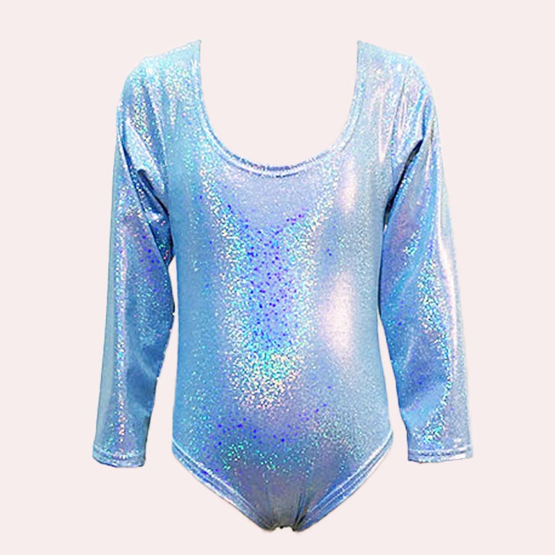 Ballet Gymnastics Laser Shiny Long-Sleeved Latin Dance Suit Practice Suit - Image 5