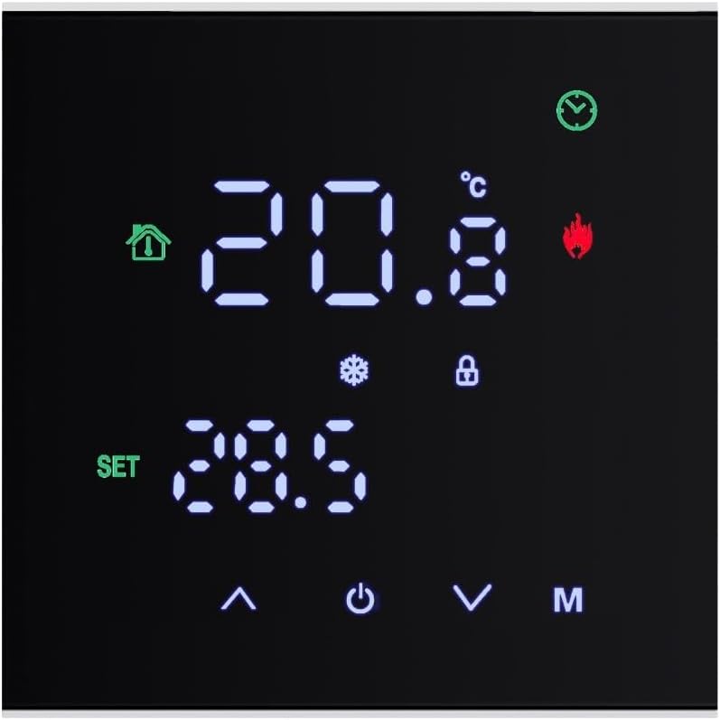 Programmable Thermostat LCD Touch Display Temperature Controller For Floor Heating And Gas Boiler GB Black - Image 1