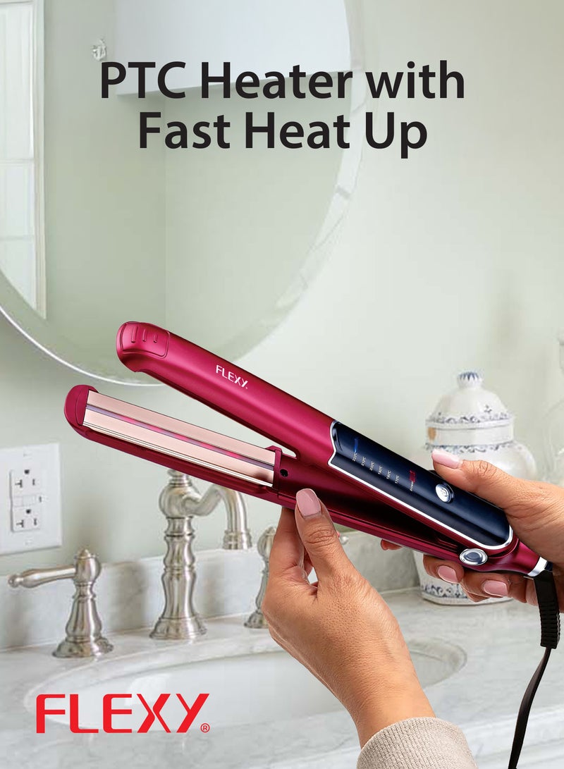 Flexy FLEXY® Professional Hair Straightener – Coconut Therapy, Infrared Ionic Heat, Fast Heating, Adjustable Temperature, Ceramic Plates, Anti-Frizz Flat Iron for Smooth, Sleek Salon-Style Hair 2 year warranty - Image 5