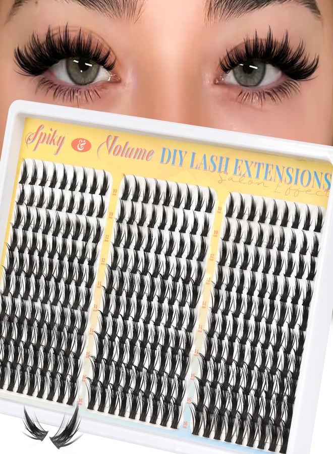 Fyonas Manga Lash Clusters Spiky Anime Cluster Eyelash Extensions 270Pcs D Curl Volume Fluffy Eyelash Clusters 10-16mm DIY Fairy Wispy Individual Lashes Natural Look (Crystal Spire) - Image 1