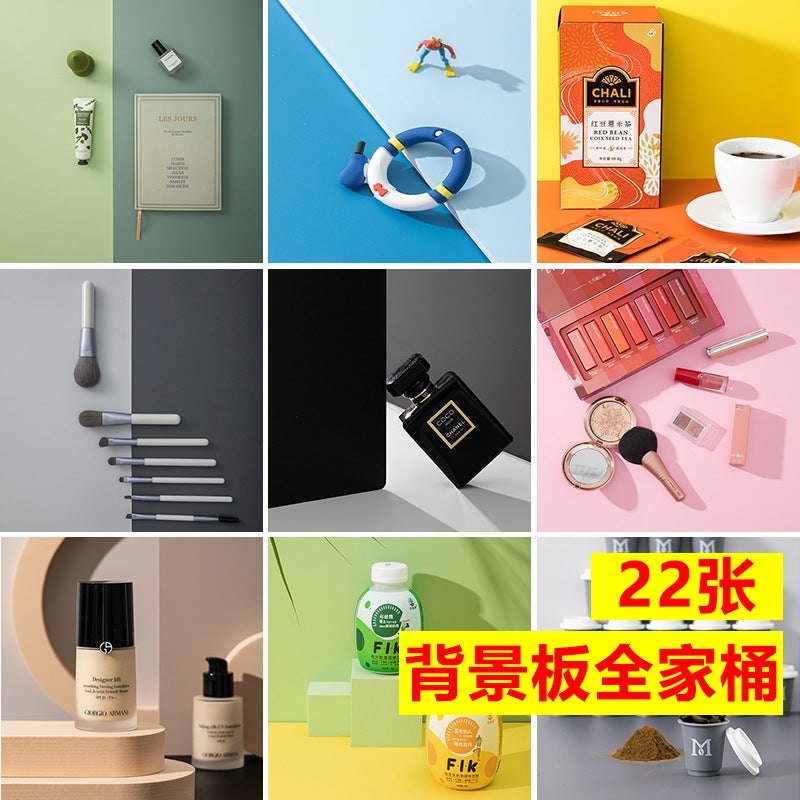 Ins Style Double-Sided Po Background Board Shooting Morandi Color Internet Celebrity Po Props Gourmet Pure Color Pography Wooden Board - Image 1