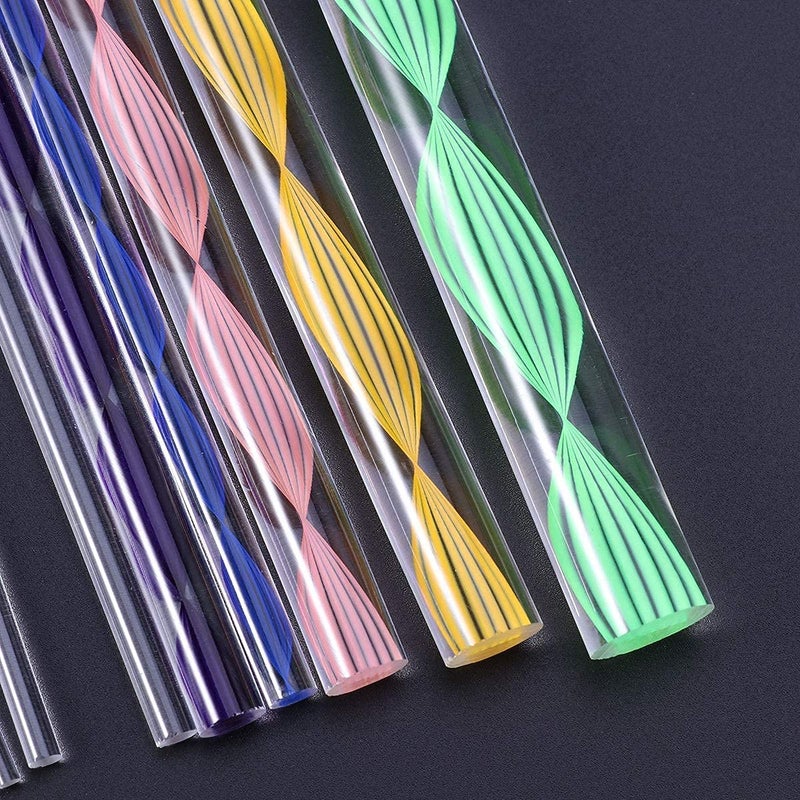 Chrome Mandala Art Tool Set of 8 Pcs Colorful Acrylic Flat Head Twisted Stick/Rod in Sizes for Nail Art, Dot Painting, DIY Kit - Image 3