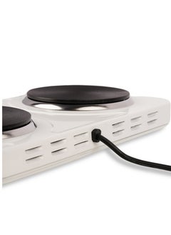 ELORA Dual Hot Plate Camping & Caravan Cooking, Suitable For All Types Of Cookware 2000 W ELHP-8013 White  - Image 3