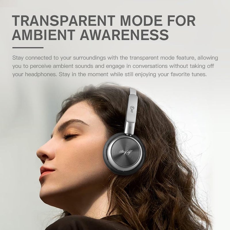 iKF R1 Wireless Bluetooth Headphones, Retro Classic Lightweight Headset, Builti-in Mic, 60H Playback, Dual Device Connectivity, Low Latency, App Customization,Throwback 80s 90s,OOTD, Black - Image 3