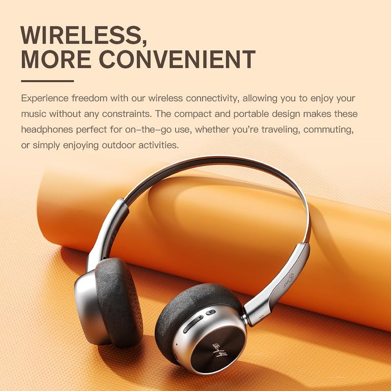 iKF R1 Wireless Bluetooth Headphones, Retro Classic Lightweight Headset, Builti-in Mic, 60H Playback, Dual Device Connectivity, Low Latency, App Customization,Throwback 80s 90s,OOTD, Black - Image 4