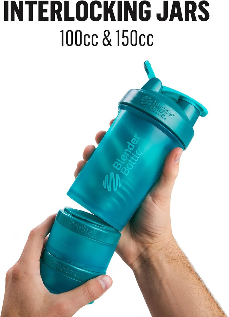 BlenderBottle زجاجة خلط BlenderBottle مع منظم حبوب ومساحة لبودرة البروتين نظام ProStak سعة 22 أونصة رمادي حصوي - Image 4