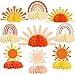 Yavxzvbw 9pcs Boho Sun Honeycomb Centerpieces First Trip Around The Sun Decorations Boho Rainbow Sunrise Party Decorations Sunshine Birthday Table Toppers for Baby Shower Supplies - Image 2