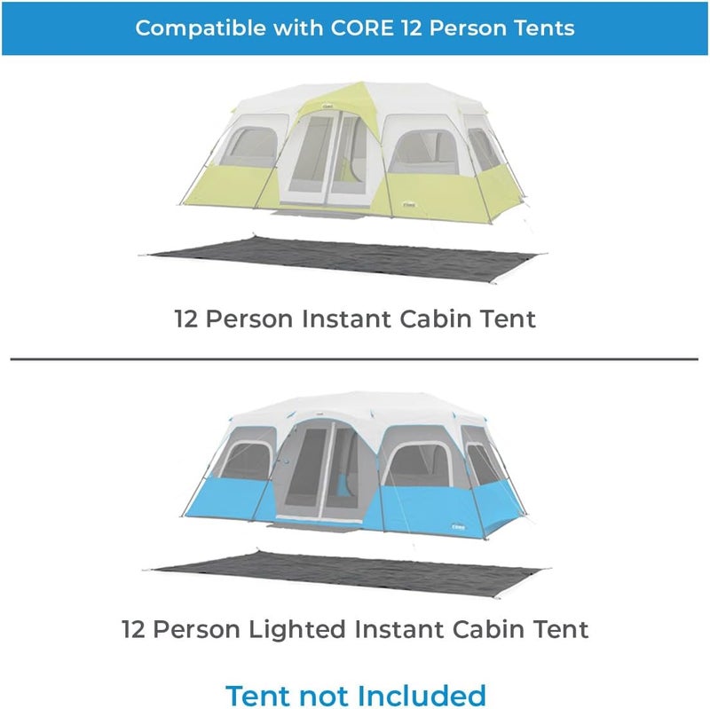 Core Outdoor Tent Footprints | Perfect Tarp Camping Accessories for Easy Camp Setup (12 Person Instant Cabin Tents) - Image 2