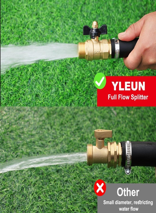 YELUN صمام إغلاق خرطوم الحديقة النحاسي من YELUN، تدفق كامل، موصل إغلاق الماء بدون تقييد التدفق، محول صمام كروي كامل الفتحة لخرطوم الحديقة 3/4 بوصة × 3/4 بوصة (مقبض فراشة) - Image 5