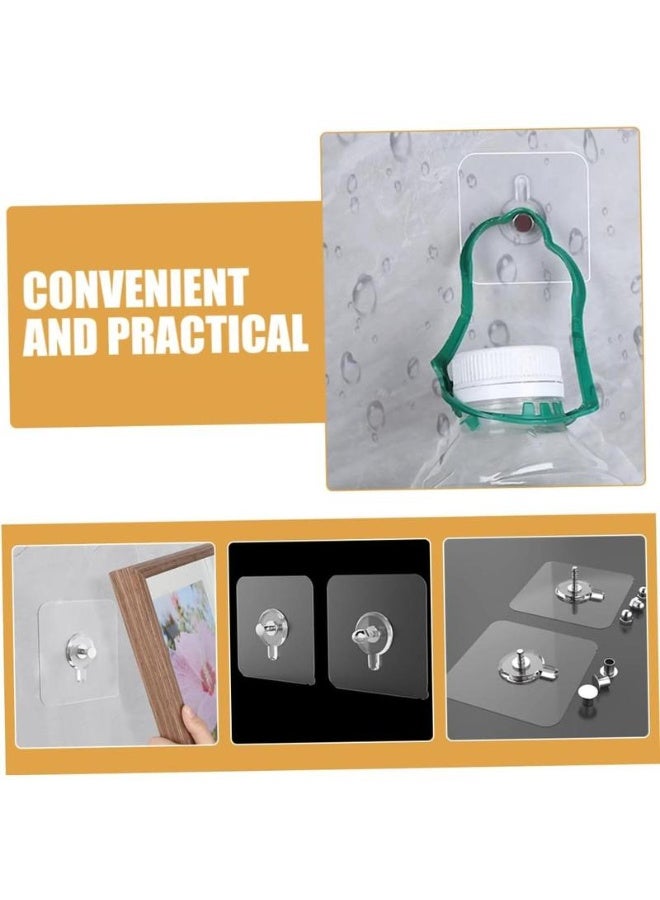 Self-Adhesive Photo Frame Hooks, 20PCS (Buy 10 Get 10 Free) - Stainless Steel & Ceramic, Smooth Lightweight Wall Mount Hooks for Bathroom, Kitchen Home Organization &  Decoration - Image 2