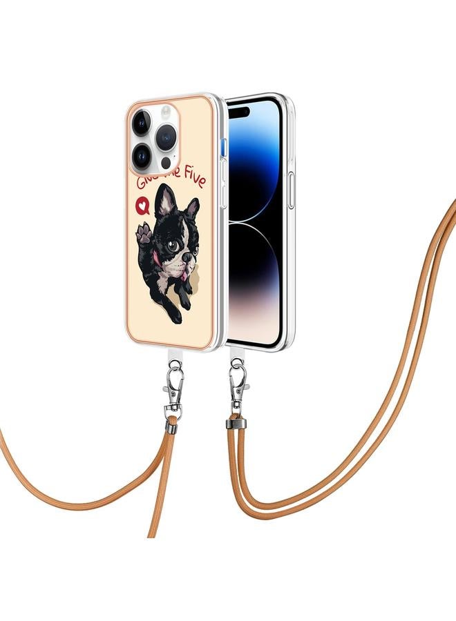 Zaboon Case For iPhone 13 Pro Max Electroplating Dual-side IMD Phone Case with Lanyard - Image 1