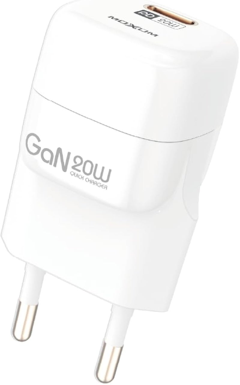 شاحن سريع MOXOM MX-HC202 بمنفذي USB، متوافق مع مختلف أنواع الهواتف الذكية، 2.4 أمبير - أبيض
