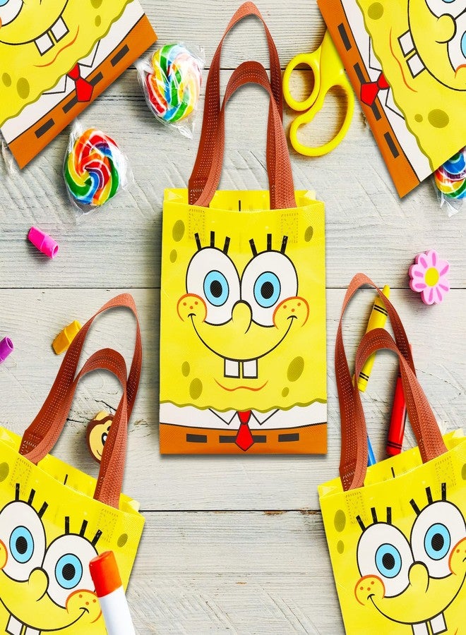 Spongebob Squarepants Party Favor Bags Set - 12 Pack of 8" Spongebob Party Goodie Bags for Kids Bulk Reusable Mini Totes | Birthday Party Supplies - Image 3