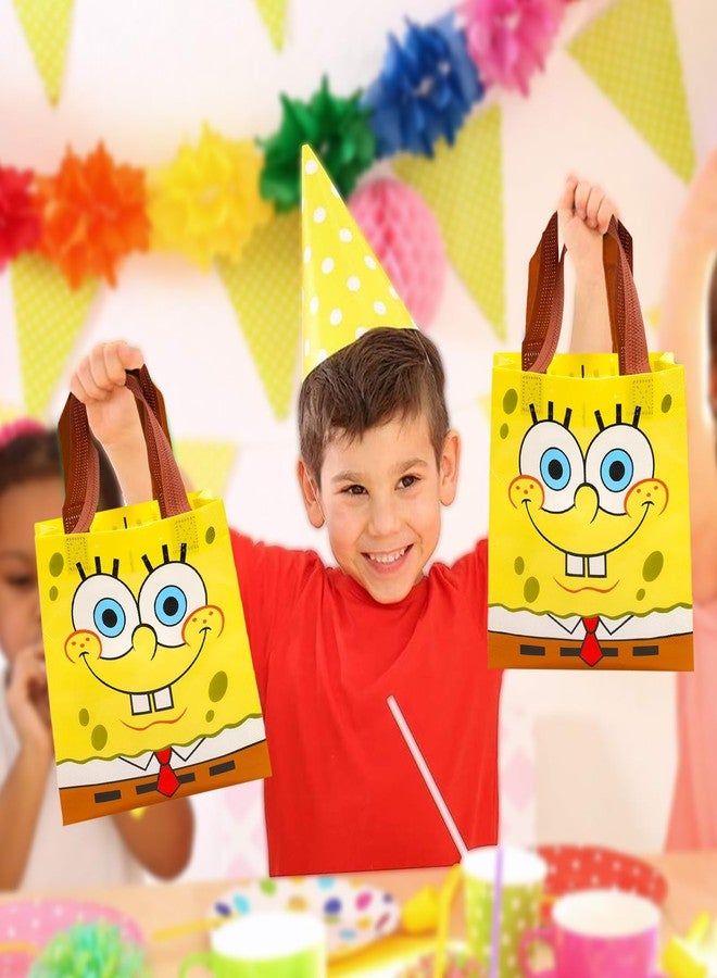 Spongebob Squarepants Party Favor Bags Set - 12 Pack of 8" Spongebob Party Goodie Bags for Kids Bulk Reusable Mini Totes | Birthday Party Supplies - Image 4