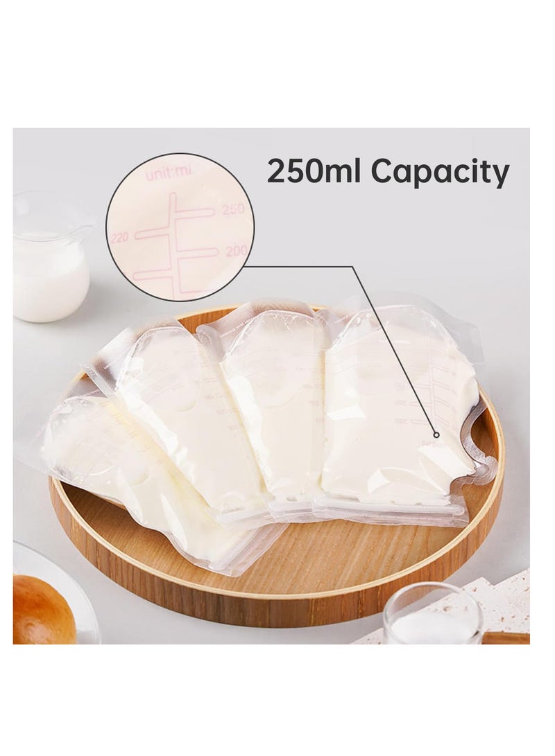ECVV 50Pcs Breastmilk Storage Bags for Breastfeeding Doubled Sealed Breast Milk Storing Bags BPA Free Self Standing Breastmilk Bags - Image 3