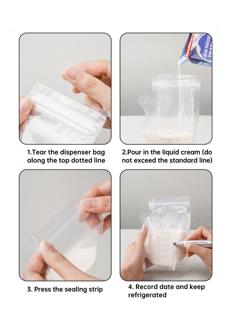 ECVV 50Pcs Breastmilk Storage Bags for Breastfeeding Doubled Sealed Breast Milk Storing Bags BPA Free Self Standing Breastmilk Bags - Image 5
