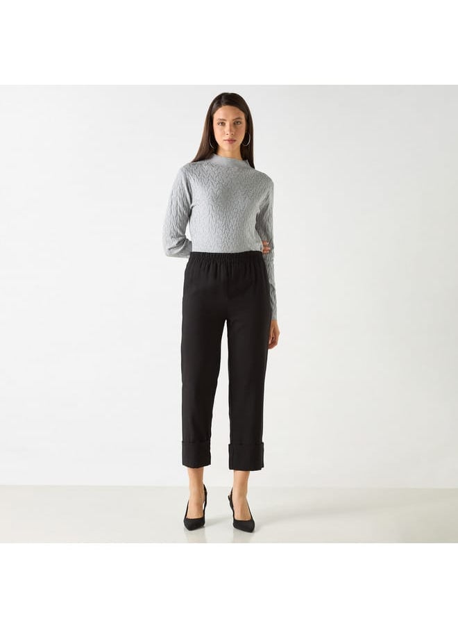 Iconic Iconic Sequin Embellished Sweater with High Neck and Long Sleeves  - Image 2