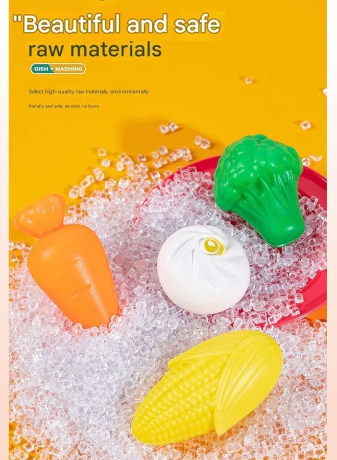 مجموعة ألعاب مطبخ للأطفال، 55 قطعة، مجموعة طبخ تظاهرية مع غسالة أطباق وماء، صنبور محاكاة، طباخ أرز، خزانة تعقيم مع إضاءة وموسيقى، ألعاب للأولاد والبنات والأطفال الصغار - Image 4