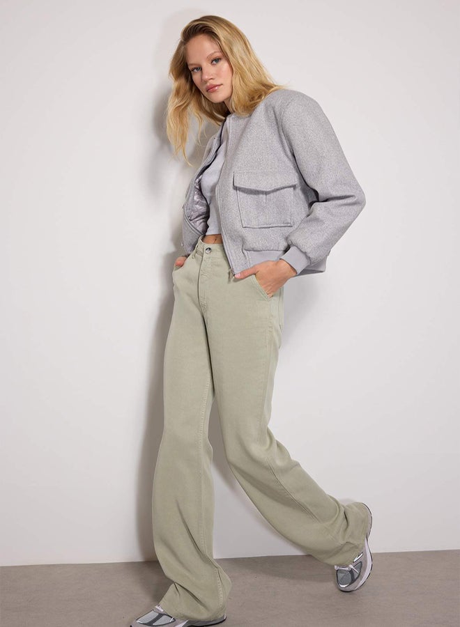 trendyol Mint More Sustainable 100% Tencel™ Low Waist Wide Leg Jeans TWOSS23JE00219 - Image 2