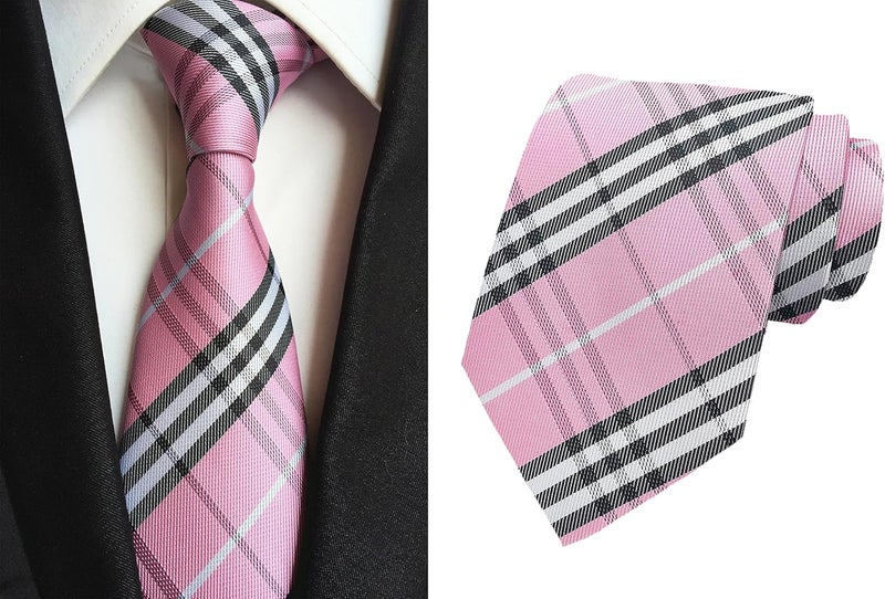 MENDENG Store Men's Classic Necktie Jacquard Woven Ties for Men Formal Business Ties Wedding Party Groomsmen Black Tie - Image 3