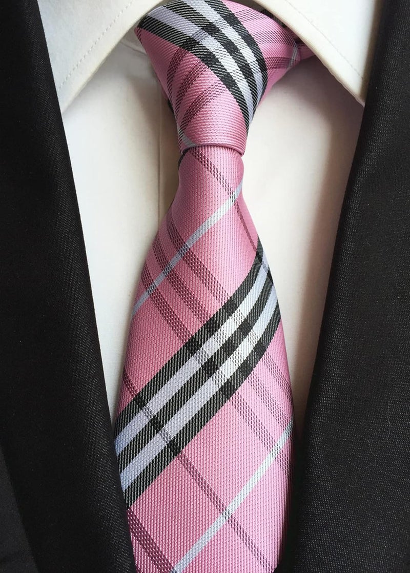 MENDENG Store Men's Classic Necktie Jacquard Woven Ties for Men Formal Business Ties Wedding Party Groomsmen Black Tie - Image 2