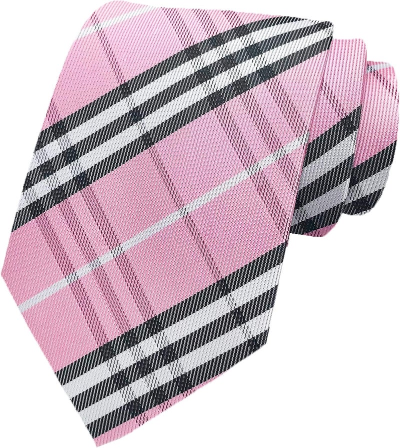 MENDENG Store Men's Classic Necktie Jacquard Woven Ties for Men Formal Business Ties Wedding Party Groomsmen Black Tie - Image 1