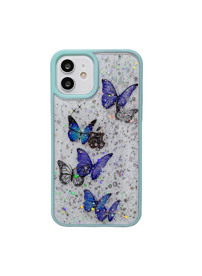 اس-توب جراب لهاتف iPhone 12 Mini، جراب هاتف TPU إيبوكسي لامع بلون الفراشة - Image 1