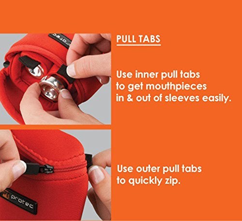 ProTec Trombone/Alto Sax/Clarinet Mouthpiece Pouch (N265RX) -Neoprene, 3-Piece (Red) - Image 4