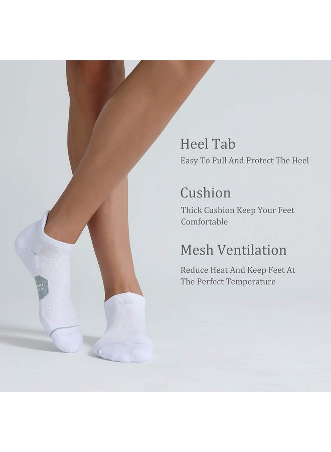سي إس سيلر سبورت جوارب رياضية منخفضة القطع بدون ظهور، من CelerSport، عبوة من 6 قطع، مقاس كبير، مع وسادة للكاحل للرجال، لون أبيض + رمادي - Image 5