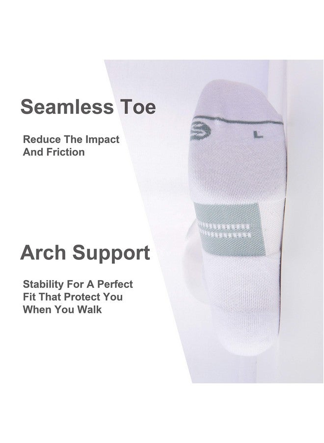 سي إس سيلر سبورت جوارب رياضية منخفضة القطع بدون ظهور، من CelerSport، عبوة من 6 قطع، مقاس كبير، مع وسادة للكاحل للرجال، لون أبيض + رمادي - Image 4