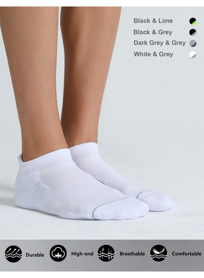 سي إس سيلر سبورت جوارب رياضية منخفضة القطع بدون ظهور، من CelerSport، عبوة من 6 قطع، مقاس كبير، مع وسادة للكاحل للرجال، لون أبيض + رمادي - Image 3