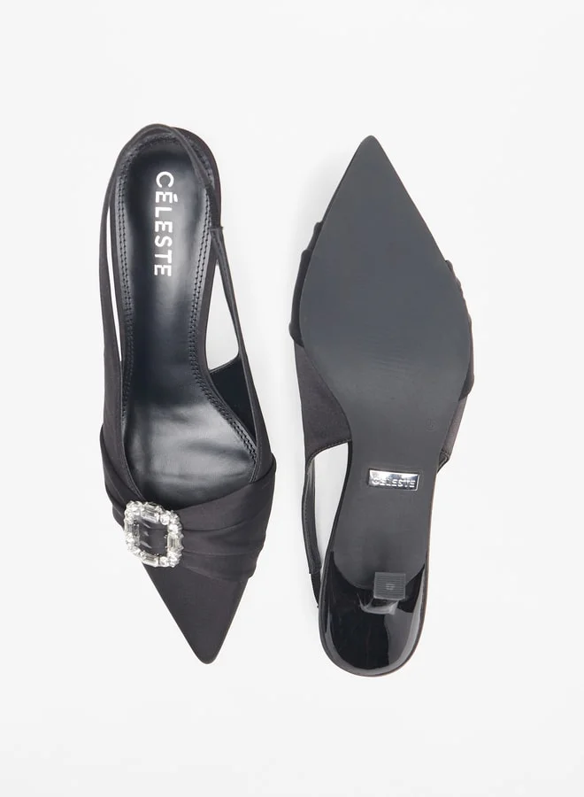 سيليست Women's Embellished Slingback Sandals with Stiletto Heels